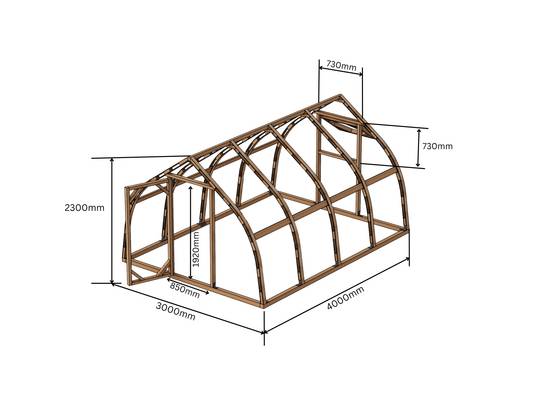 Serre en bois 18m² Norhage Tre 300 - Polycarbonate 16mm - Image 10