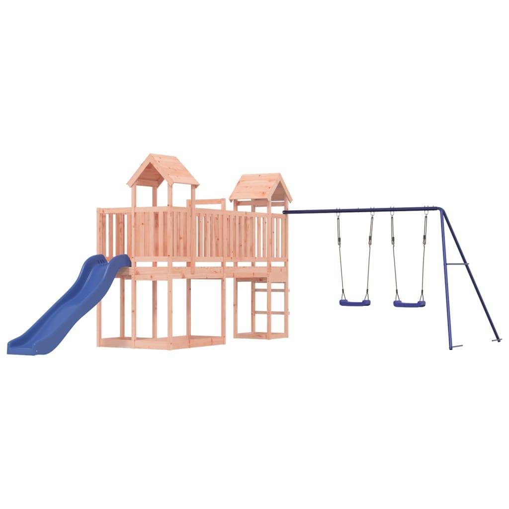 Helloshop26 - Aire de jeux d'extérieur balançoires toboggan portiques robuste jeux jardin 357 x 524 x 214 cm bois massif de douglas - Imagen 1