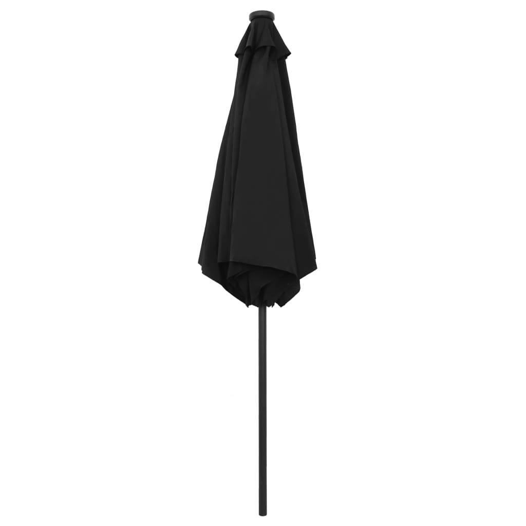 Helloshop26 - Parasol avec led et mât en aluminium 270 cm noir - Imagen 4