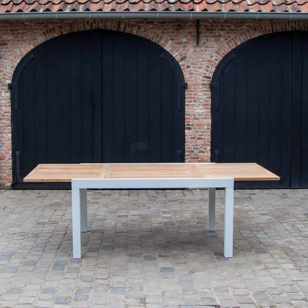Wilsa Garden - Ensemble de jardin aluminium 6/10P teck extensible BALITECK avec 6 fauteuils et 4 chaises - Imagen 4