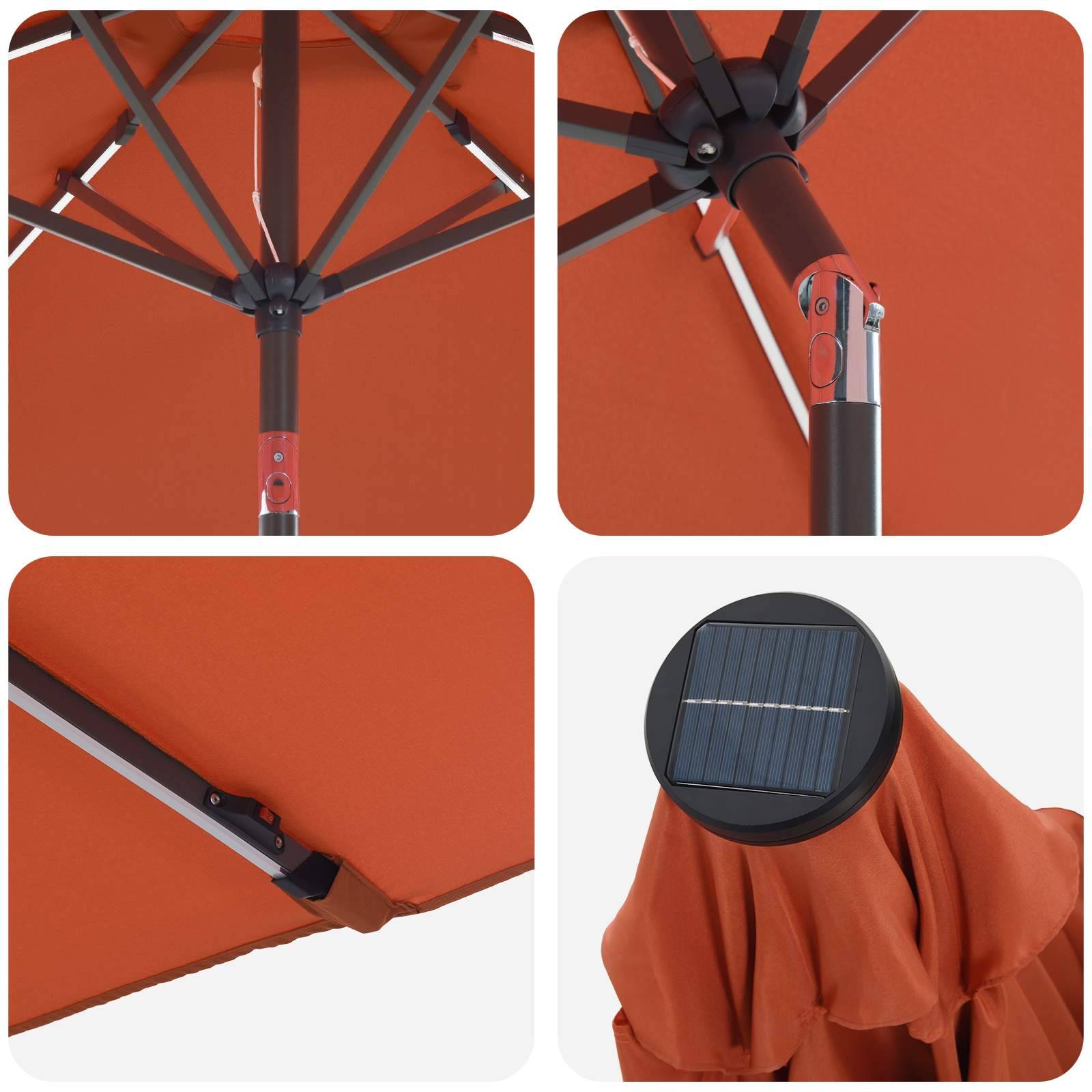Parasol de jardin polyester terre cuite 296 x 296 x 235 cm - PANGIVO - Image 6