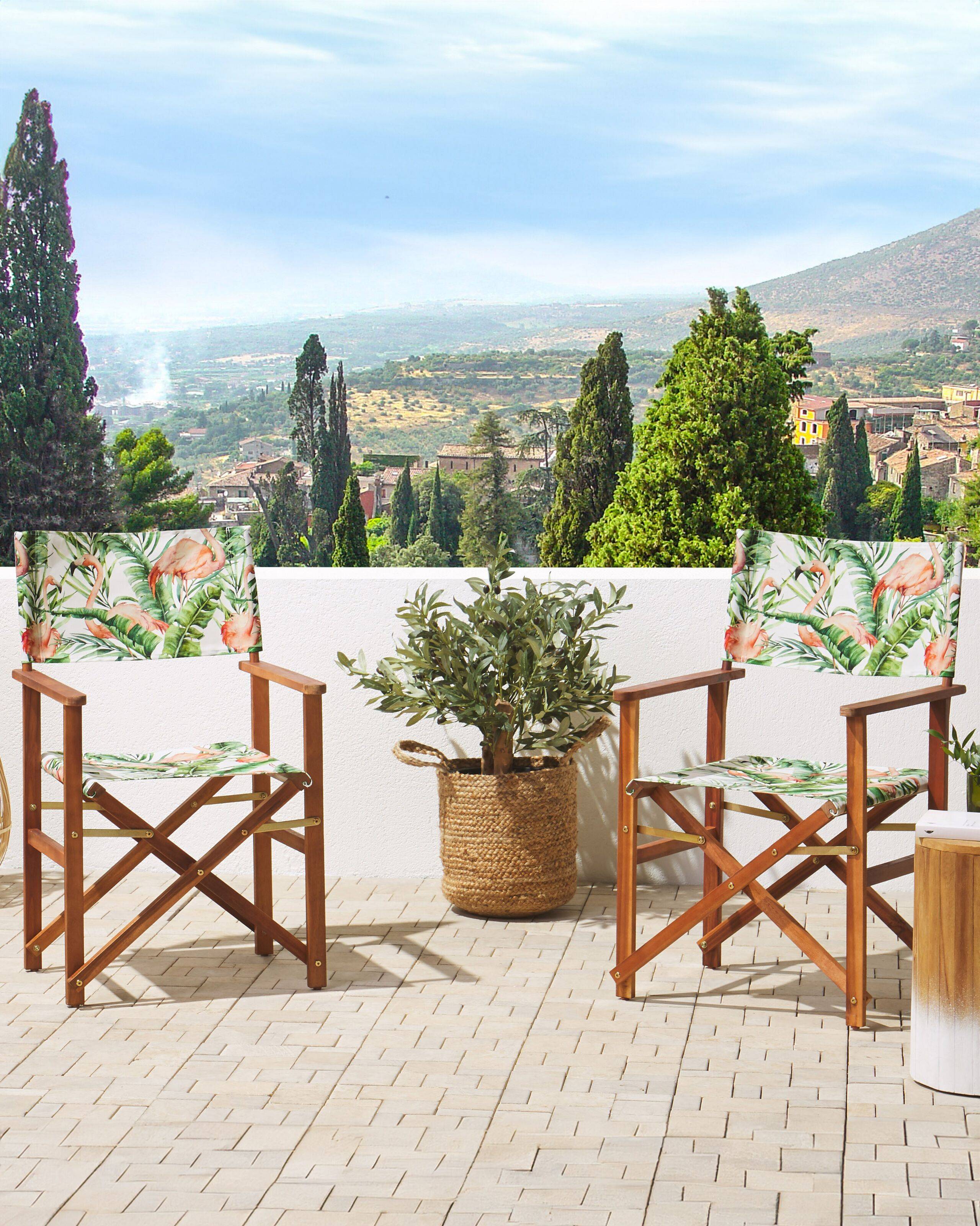 Beliani - Chaise de jardin Tissu Marron foncé CINE - Beliani - Imagen 1