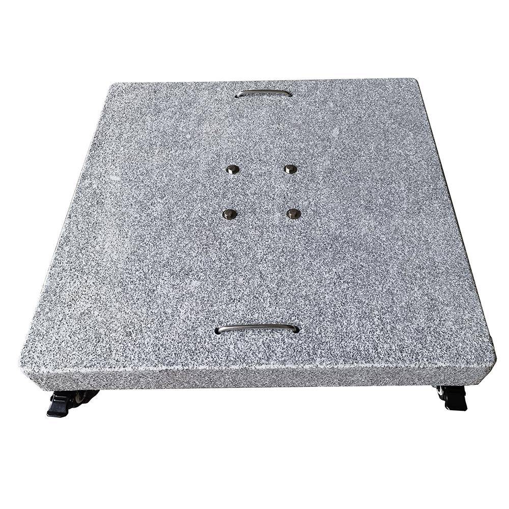 Pied de parasol en granite gris 102 kg avec roulettes Diamanta - Gecko Jardin - Imagen 2