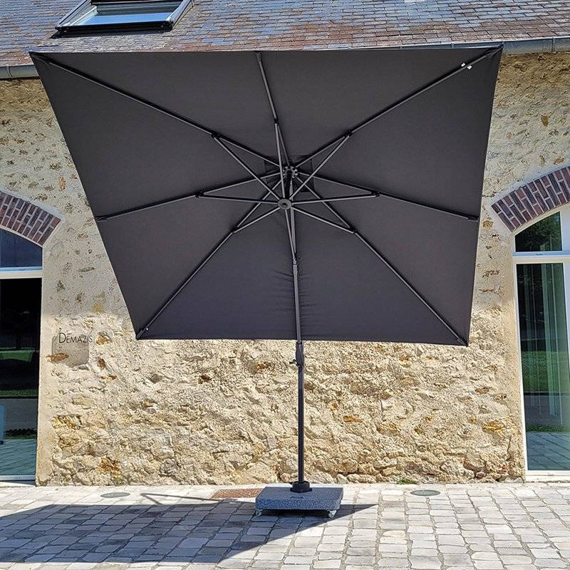 Pied de parasol en granite gris 102 kg avec roulettes Diamanta - Gecko Jardin - Imagen 6