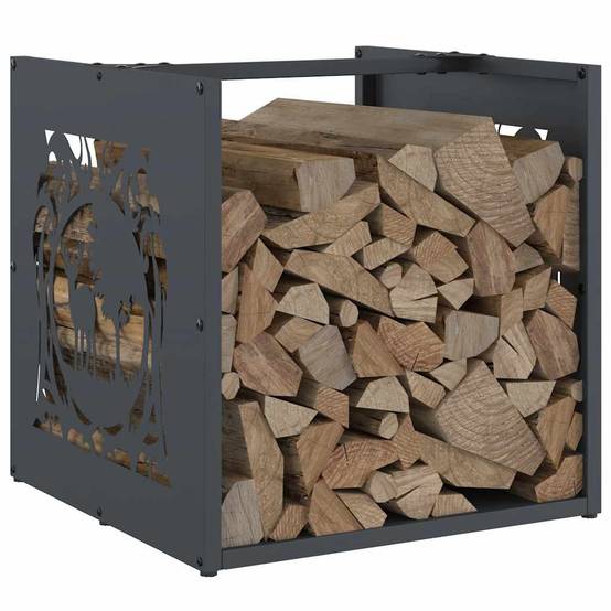 Support à Bûches Carré en Acier Anthracite 40 cm pour Poêle à Bois – ComfortXL Outdoor Living - Image 4