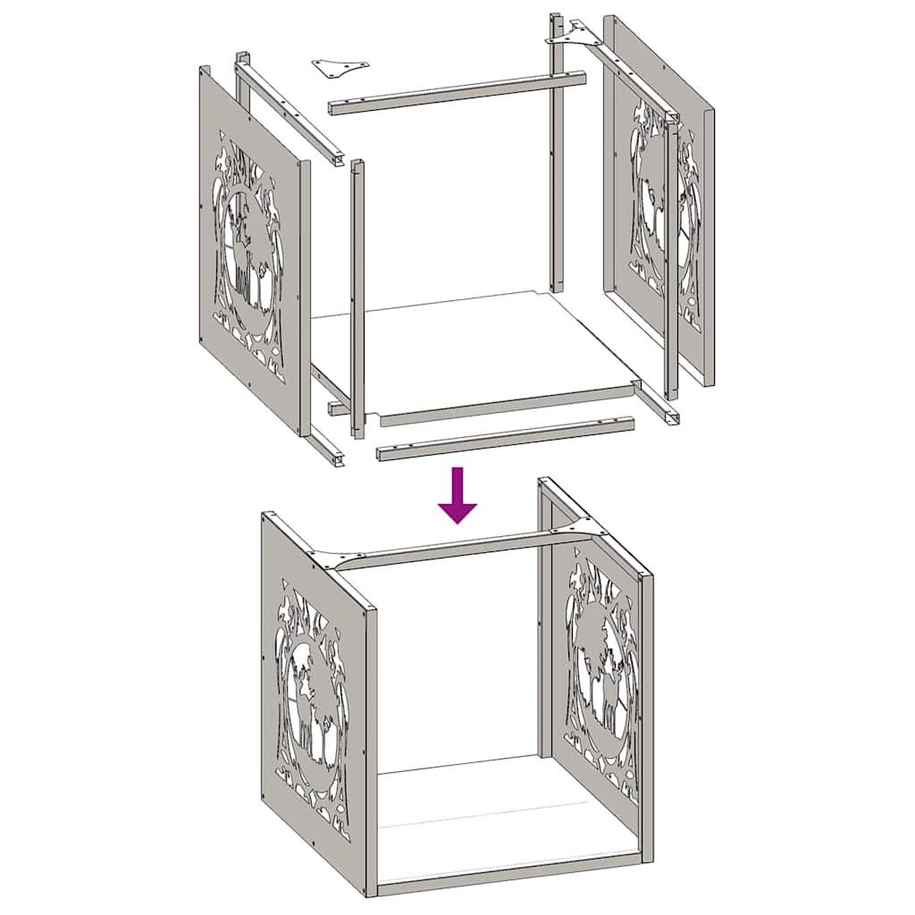 Support à Bûches Carré en Acier Anthracite 40 cm pour Poêle à Bois – ComfortXL Outdoor Living - Image 10