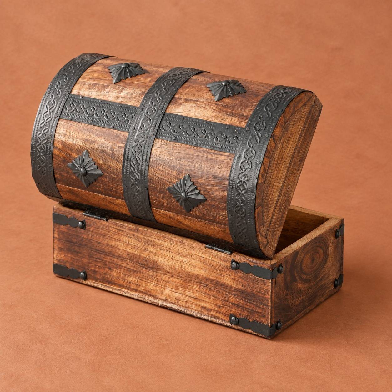 Coffre à Trésor en Bois Style Coquillage Rangement Bijoux - Image 2