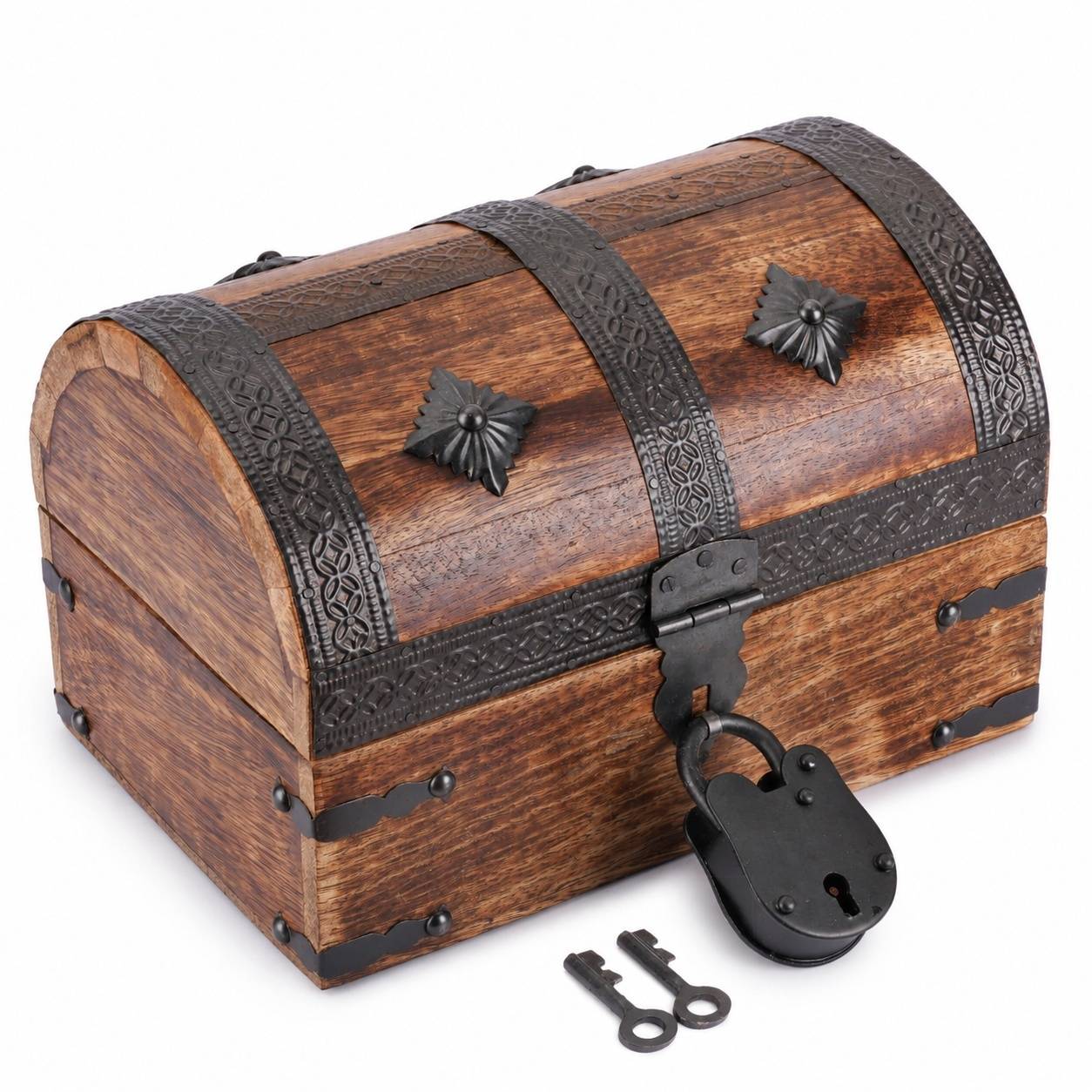 Coffre à Trésor en Bois Style Coquillage Rangement Bijoux - Image 1