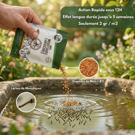 Terra Nostra - Larvicide anti-moustiques - Pot de 500 g - Imagen 2