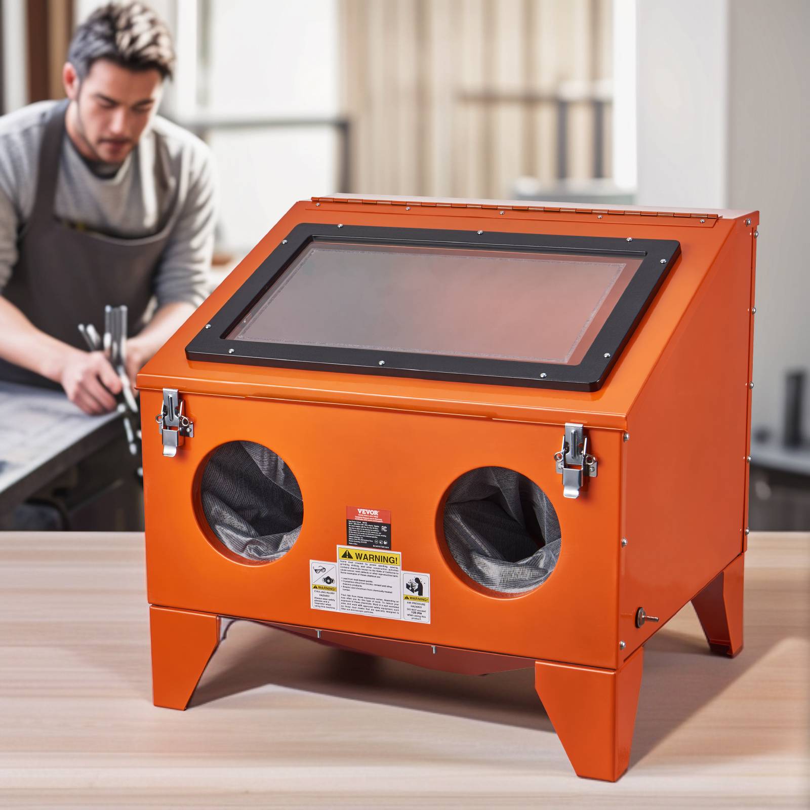 Vevor - VEVOR Armoire de Sablage 40 gal, Portable 40-120 psi, Acier Robust avec Pistolet et 4 Buses Céramique. - Image 8