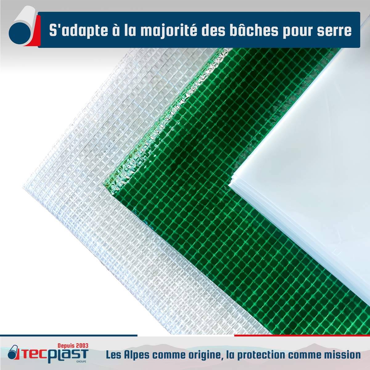 Lot de 20 clips pour bâche serre 30mm (diamètre) x 30mm - 30CP - Haute Qualité - Clips de fixation métal revêtement Zinc TECPLAST - Image 5