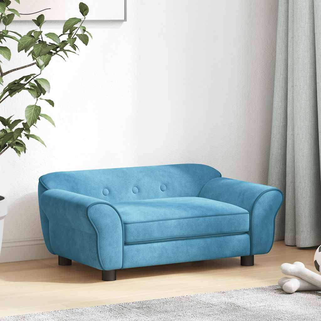 Canapé pour chien peluche turquoise 72 x 45 x 30 cm - PANGIVO - Image 3