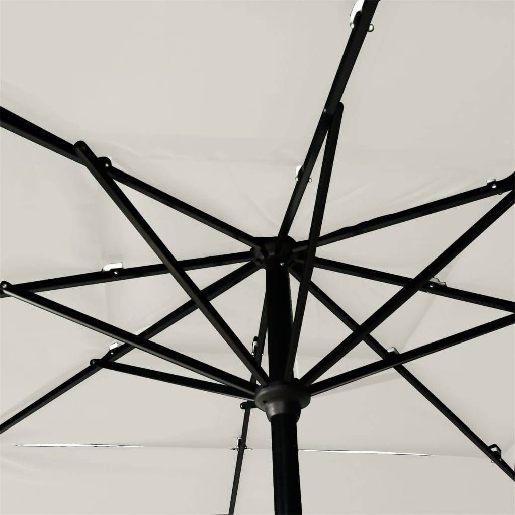 Helloshop26 - Parasol à 3 niveaux avec mât en aluminium 2,5 x 2,5 m sable - Imagen 5