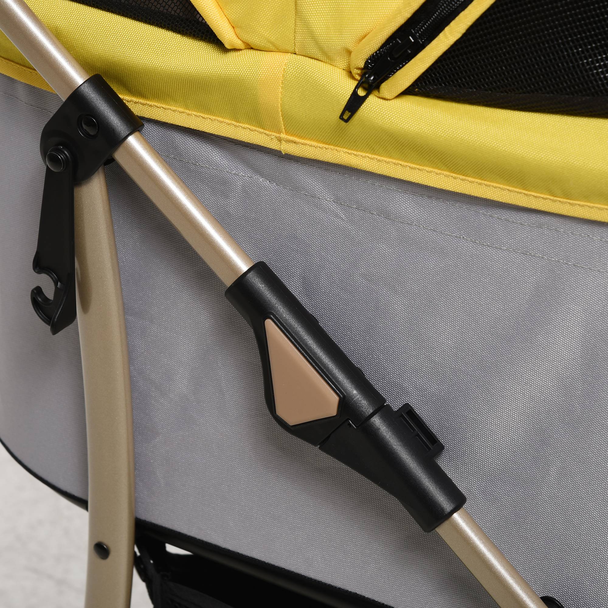 Chariot pour chien 2-en-1, tissu Oxford, jaune, 82 x 49.5 x 98 cm - PANGIVO - Image 8