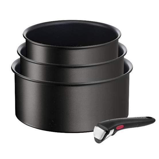 Série de 3 casseroles aluminium 16/18/20cm + 1 poignée noir L3979202 Tefal - Image 1
