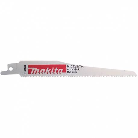 Makita - Lame Bi-Métal toutes sortes de bois avec restes de métal, acier 2,5mm (fenêtres) Longueur utile 130mm, Qté 5 Makita - P-47064