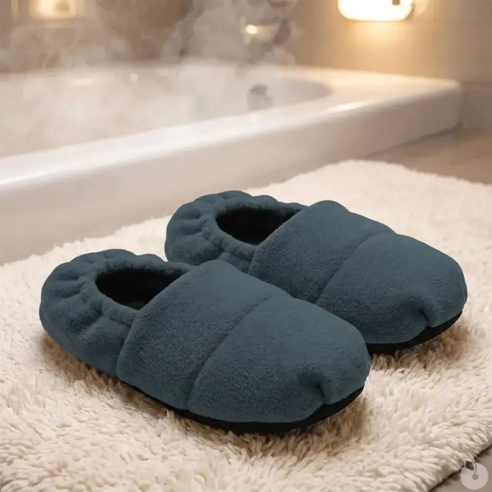 Chaussons Chauffants Femme Gris - Confort Textile Basse Tige Taille 36 / 40 - Image 1