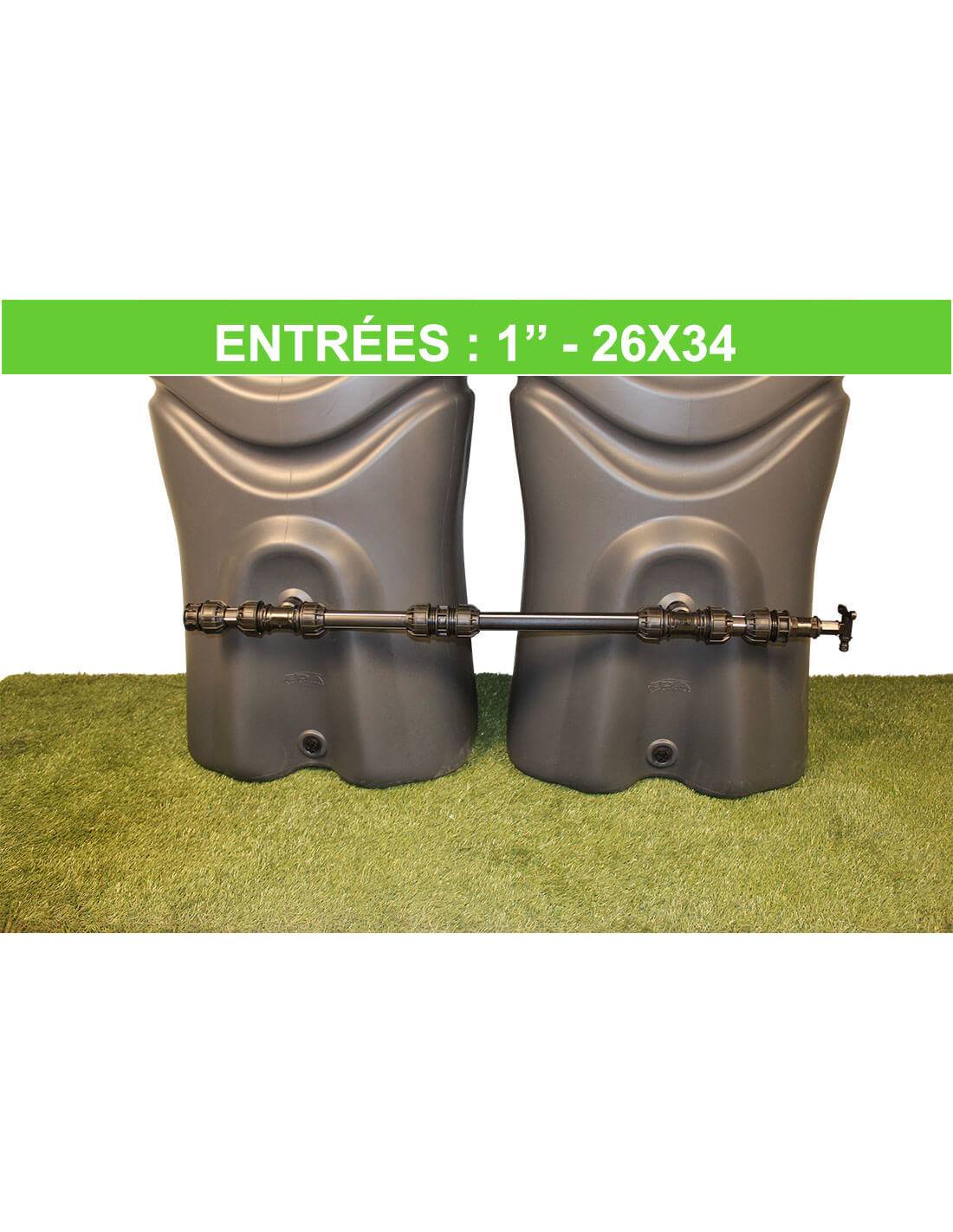 Kit de raccordement rigide pour récupérateurs d'eau de pluie (filetage 1" - 26x34) - Imagen 1