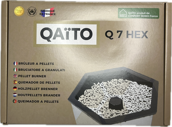 QAÏTO Q7Hex Brûleur à pellets pour petits inserts et poeles à bois recevant des bûches de 25 à 30 cm - Image 3