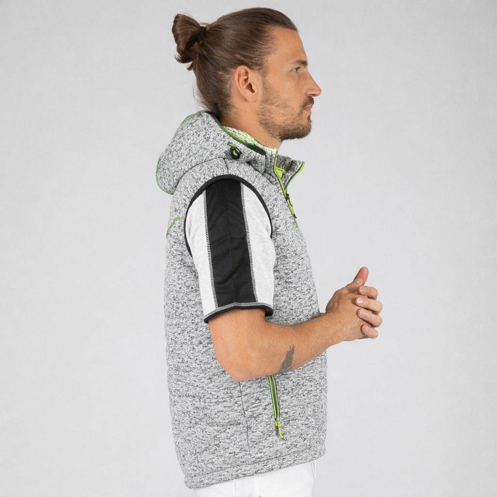 Nineworths - taille m - teddy - gilet sans manches de travail - 1131 gris chiné , vert fluo - Imagen 4