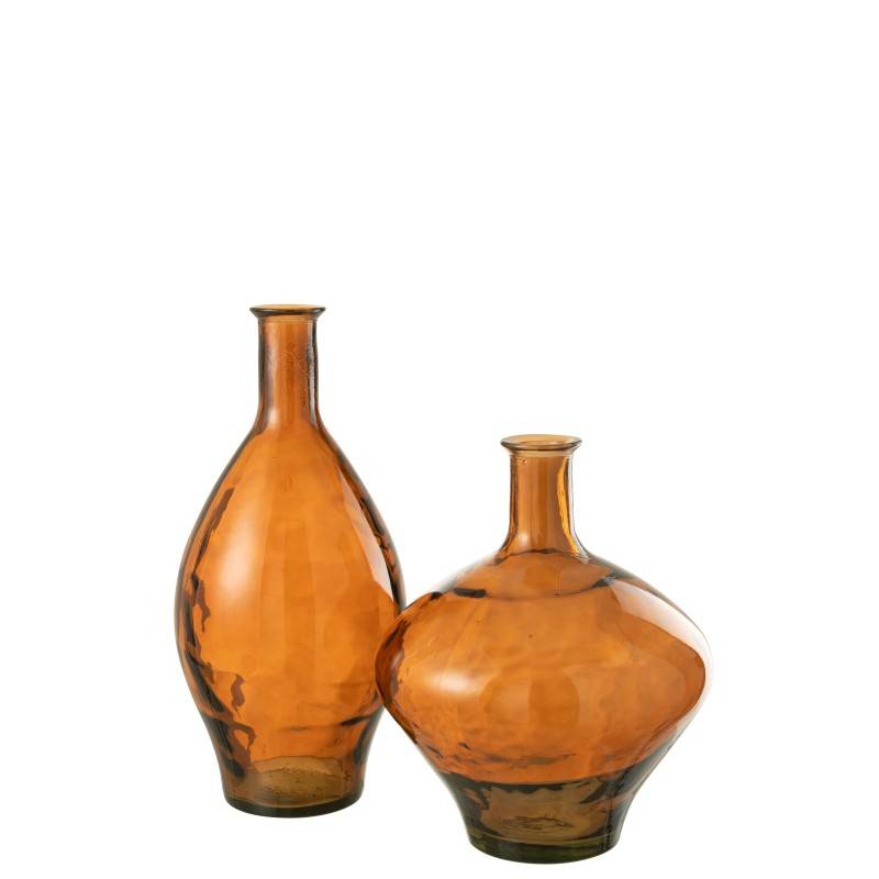 J-Line - Vase haut en verre marron 26x26x60 cm - J-Line - Image 2