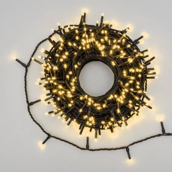 Lotti - Guirlande lumineuse 360mini LED blanc chaud 25 m câble vert foncé 8 programmes d'animation Lotti - Imagen 1