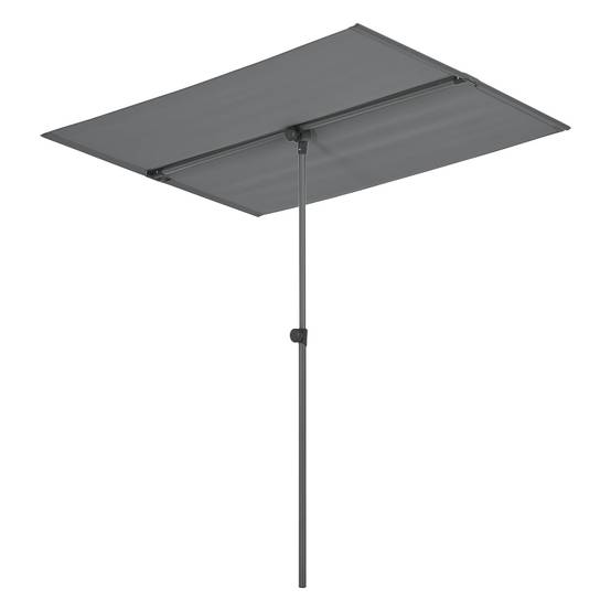Parasol inclinable à 360° rectangulaire 180 x 130 cm gris - Image 1