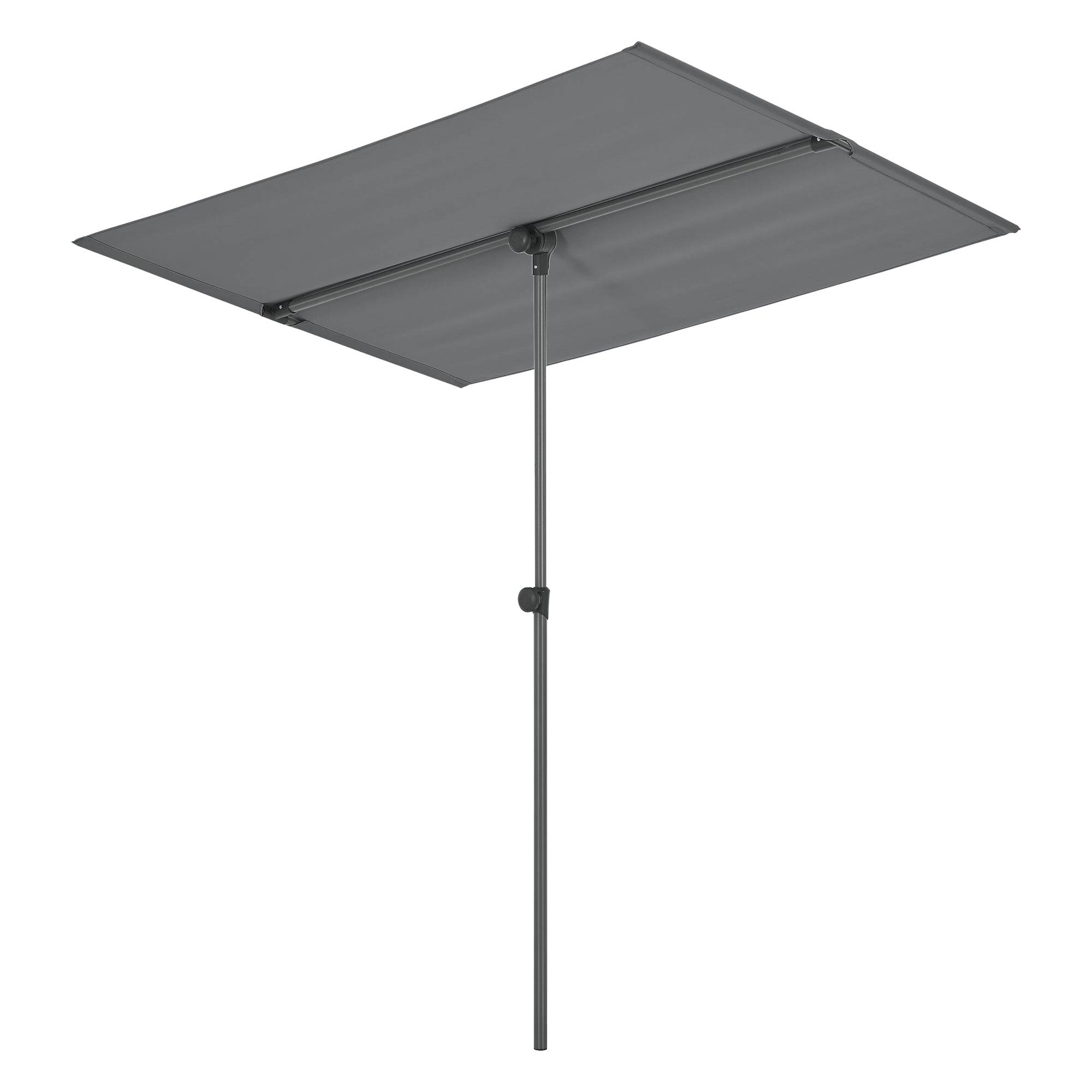Parasol inclinable à 360° rectangulaire 180 x 130 cm gris - Image 1