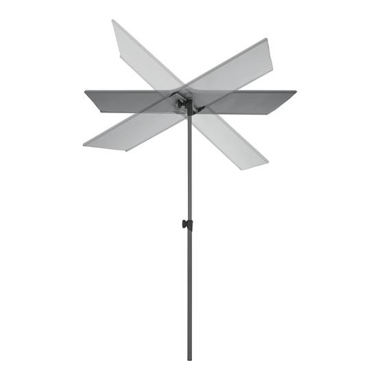 Parasol inclinable à 360° rectangulaire 180 x 130 cm gris - Image 3