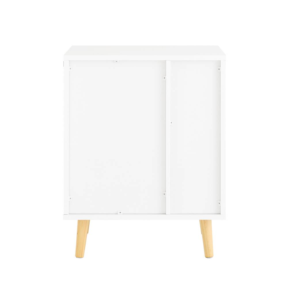 SoBuy Table D'Appoint Bout De Canapé 3 Tiroirs + 2 Étagères - 48x40x60 Cm - Blanc