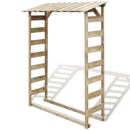 Abri range-bûches en pin traité 150cm pour stockage bois de chauffage extérieur – ComfortXL Outdoor Living - Image 1