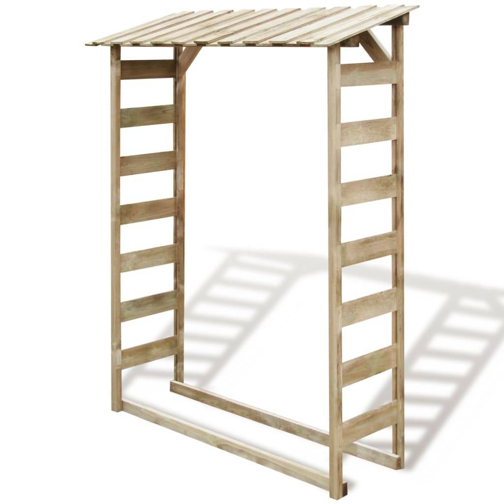 Abri range-bûches en pin traité 150cm pour stockage bois de chauffage extérieur – ComfortXL Outdoor Living - Image 1