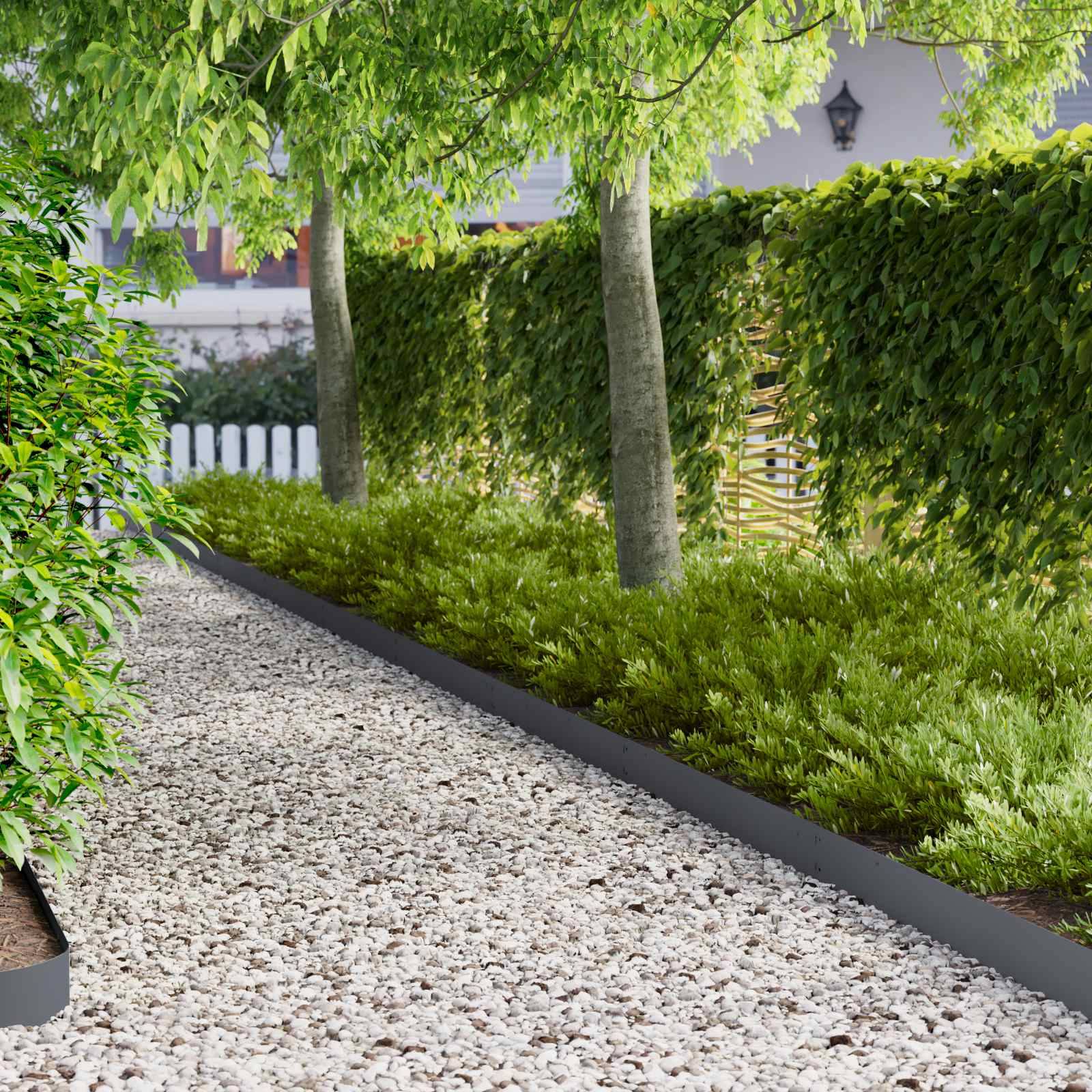 Bordure pelouse métal séparation jardin aménagement esthétique 50 pcs 103x15cm anthracite - ComfortXL Outdoor Living - Image 1