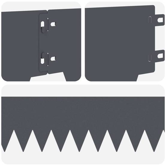Bordure pelouse métal séparation jardin aménagement esthétique 50 pcs 103x15cm anthracite - ComfortXL Outdoor Living - Image 7
