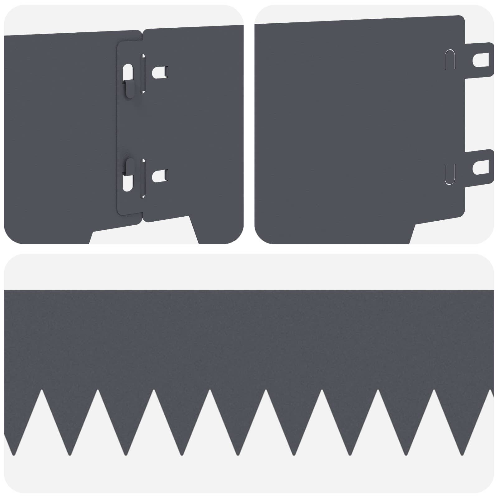 Bordure pelouse métal séparation jardin aménagement esthétique 50 pcs 103x15cm anthracite - ComfortXL Outdoor Living - Image 7