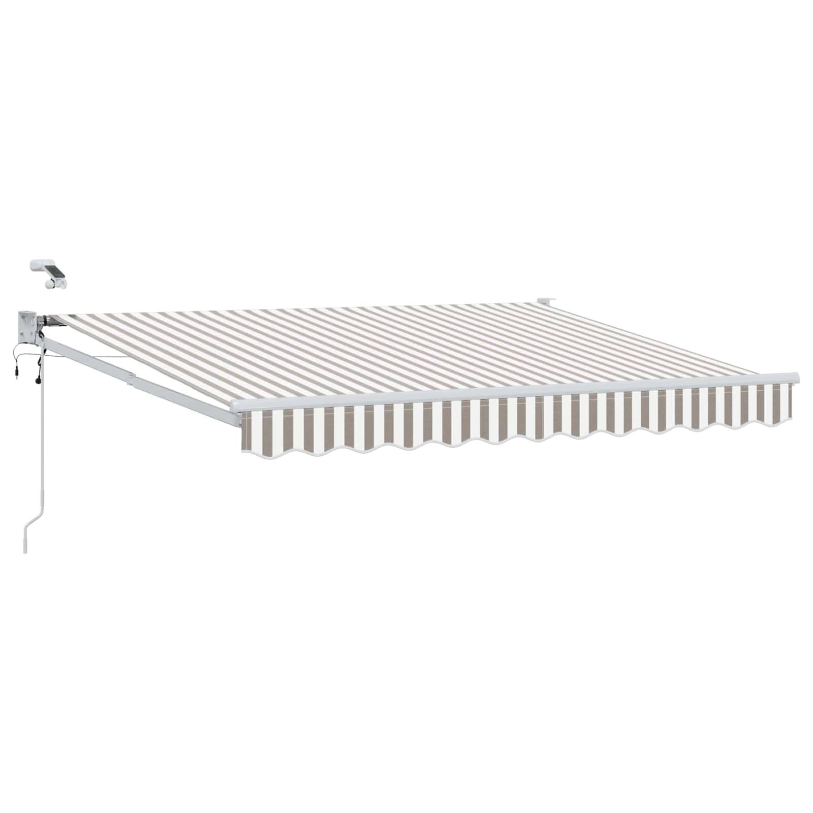 ComfortXL - Store banne motorisé polyester aluminium patios protection vent LED gris clair - ComfortXL Outdoor Living - Image 2