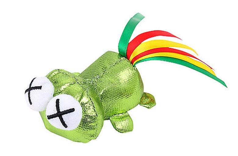 Wouapy - Juguete para gatos Disco Ranita vibratoria de tela brillante verde - WOUAPY