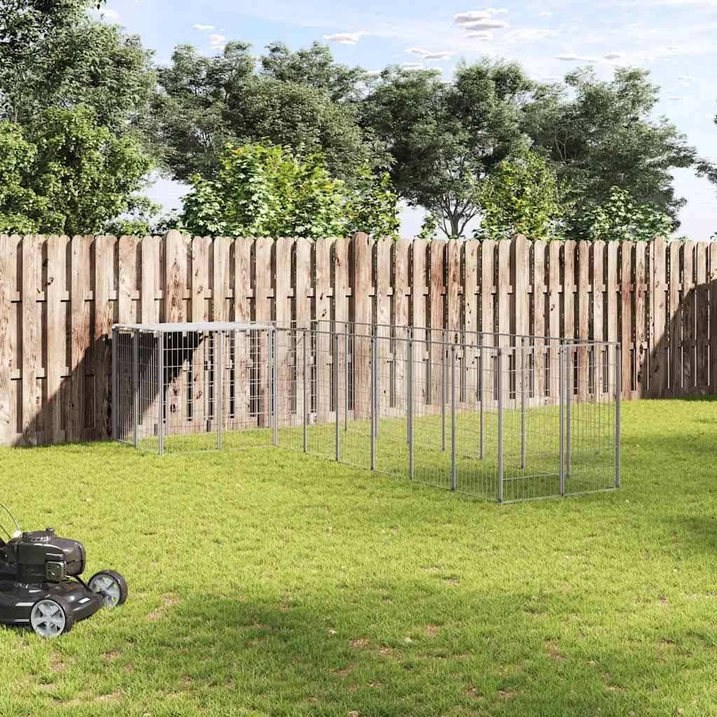 Vidaxl - Chenil Argenté 6,05 m² Acier vidaXL 3082231 - Imagen 1