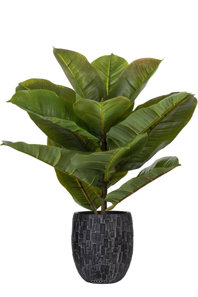 Artificielles - Ficus robusta artificiel en pot, H 30 cm, D 27 cm - Imagen 2