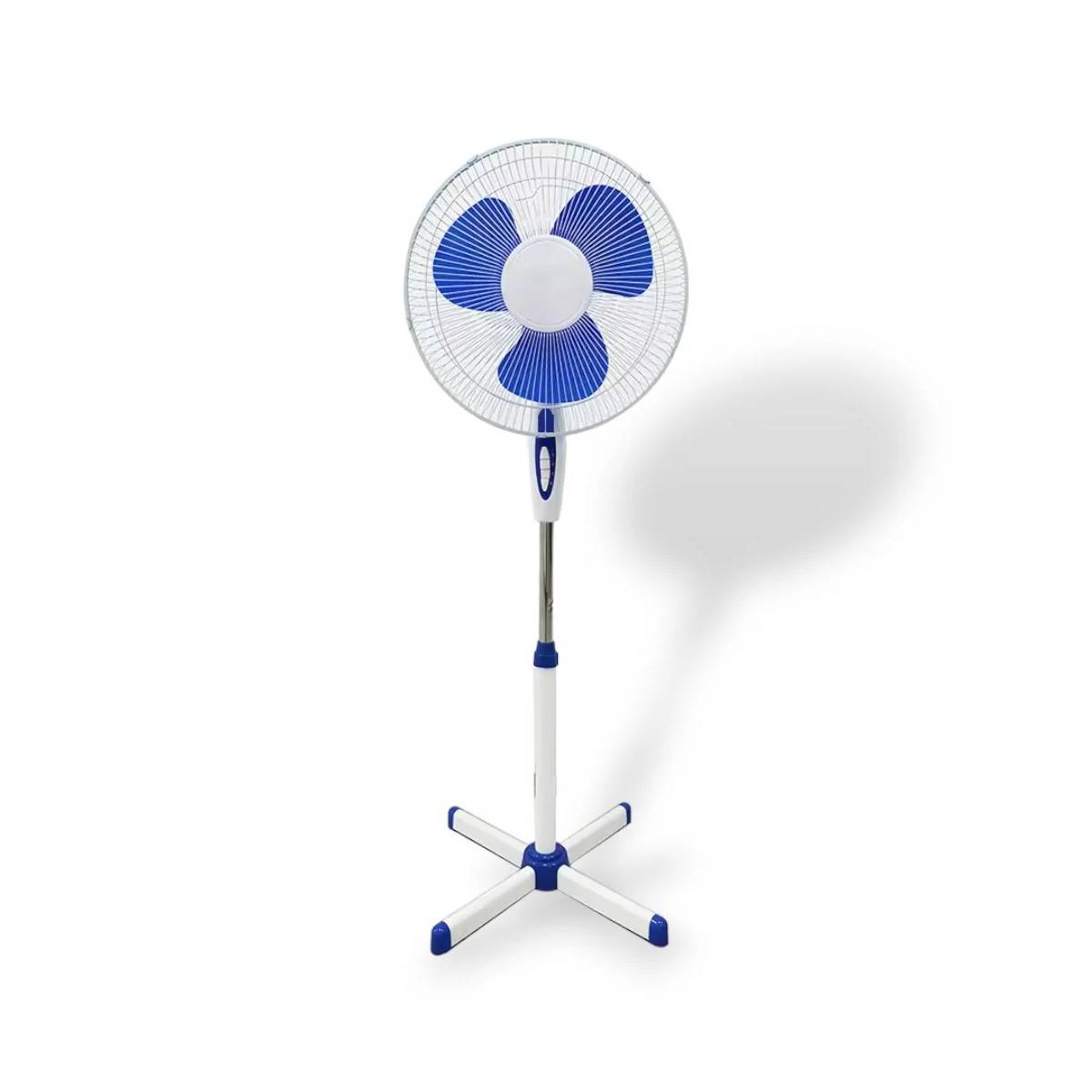 Ventilateur sur pied portable 45W 40Cm Hauteur réglable 1.30m Brasseur d'air Blanc Bleu 3 vitesses Oscillation Horizontale INTEC - Image 1
