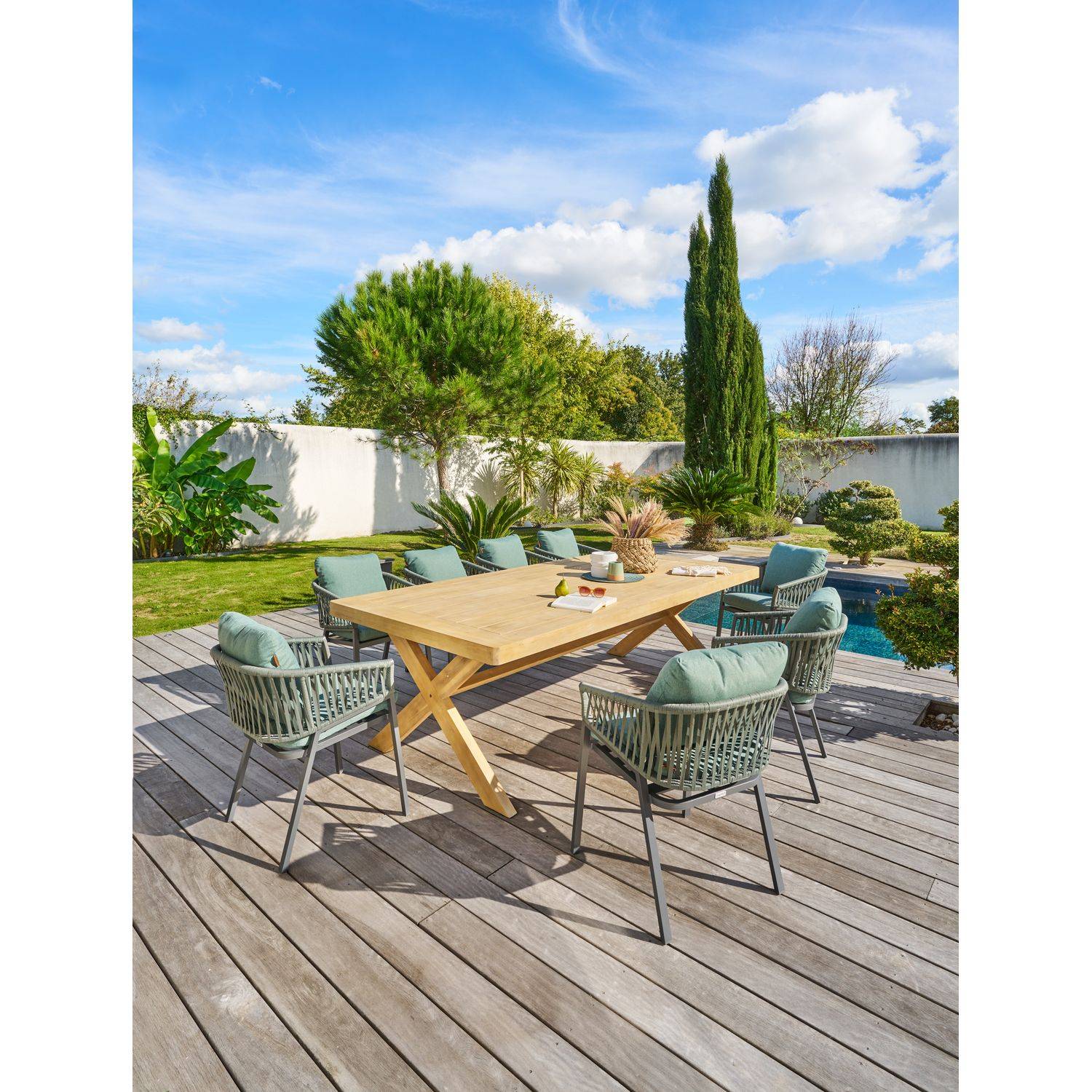 Hesperide - Table de jardin fixe Xenia en acacia - 10 Places - Hespéride - Imagen 4