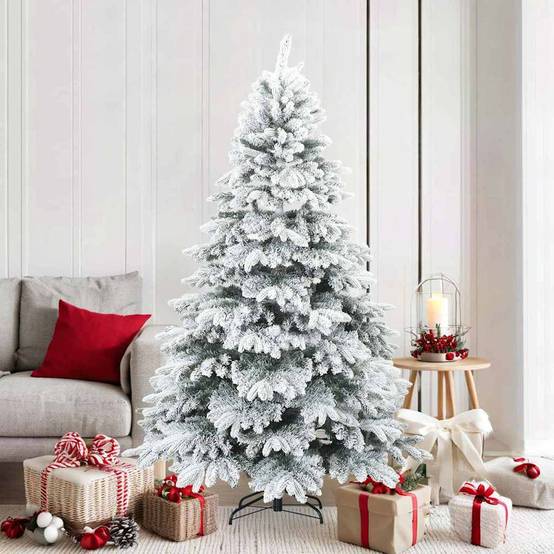 ComfortXL - Sapin de Noël Artificiel Enneigé PVC PE pour Fêtes Intérieur Blanc 180 cm – ComfortXL Outdoor Living - Image 1