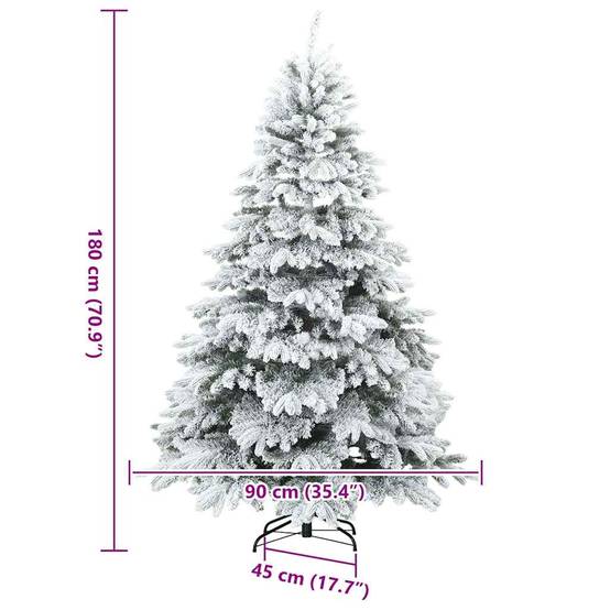 ComfortXL - Sapin de Noël Artificiel Enneigé PVC PE pour Fêtes Intérieur Blanc 180 cm – ComfortXL Outdoor Living - Image 9
