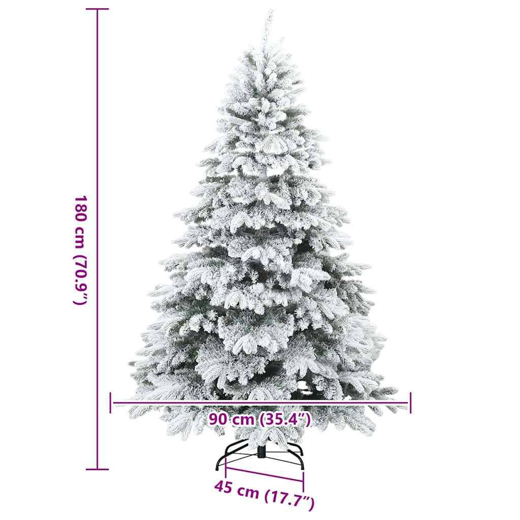 ComfortXL - Sapin de Noël Artificiel Enneigé PVC PE pour Fêtes Intérieur Blanc 180 cm – ComfortXL Outdoor Living - Image 9