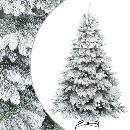 ComfortXL - Sapin de Noël Artificiel Enneigé PVC PE pour Fêtes Intérieur Blanc 180 cm – ComfortXL Outdoor Living - Image 2