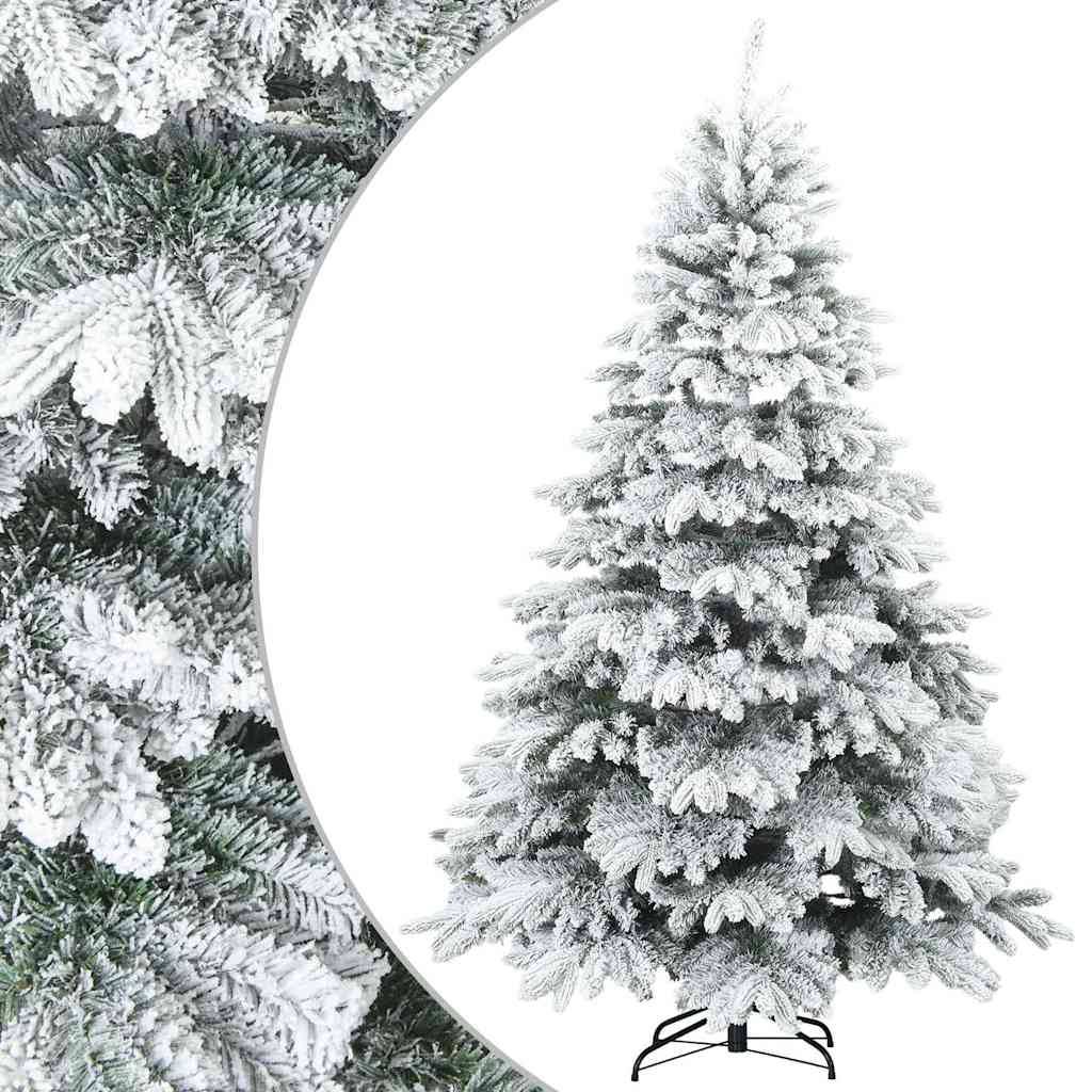ComfortXL - Sapin de Noël Artificiel Enneigé PVC PE pour Fêtes Intérieur Blanc 180 cm – ComfortXL Outdoor Living - Image 2