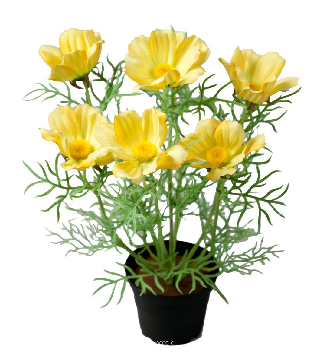Artificielles - Cosmos fleuries artificielle en pot H 40 cm Jaune - couleur: Jaune - Imagen 1