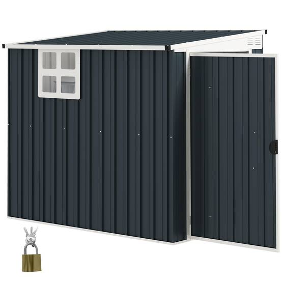 PANGIVO - Abri de jardin acier galvanisé gris anthracite 193 x 128 x 181 cm - PANGIVO - Image 2
