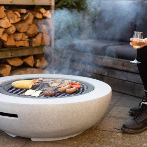 Esschert Design - Brasero cerámico 2 en 1 - Hogar y barbacoa 90x90 cm - Imagen 5