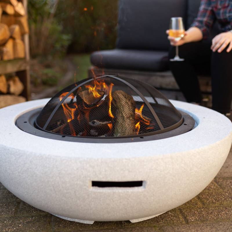 Esschert Design - Brasero cerámico 2 en 1 - Hogar y barbacoa 90x90 cm - Imagen 8